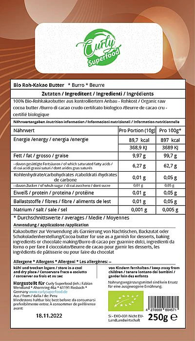 Bio Kakaobutter 250g - Image 3