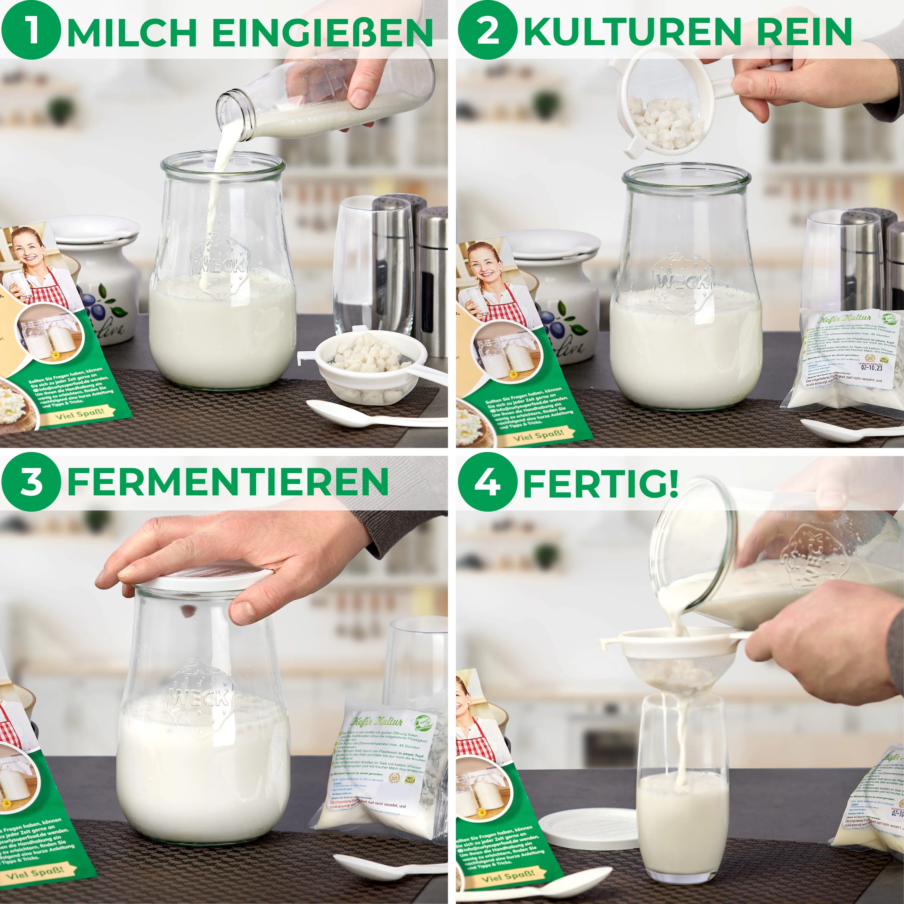 Bio Kefir-Knollen bestehend Knollen für leckeres Milchkefir-Getränk - Image 3