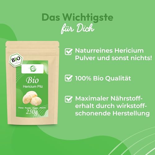 Hericium Pulver 250g | Bio | Rohkost | Hochwertiger Vitalpilz Igelstachelbart - Image 9